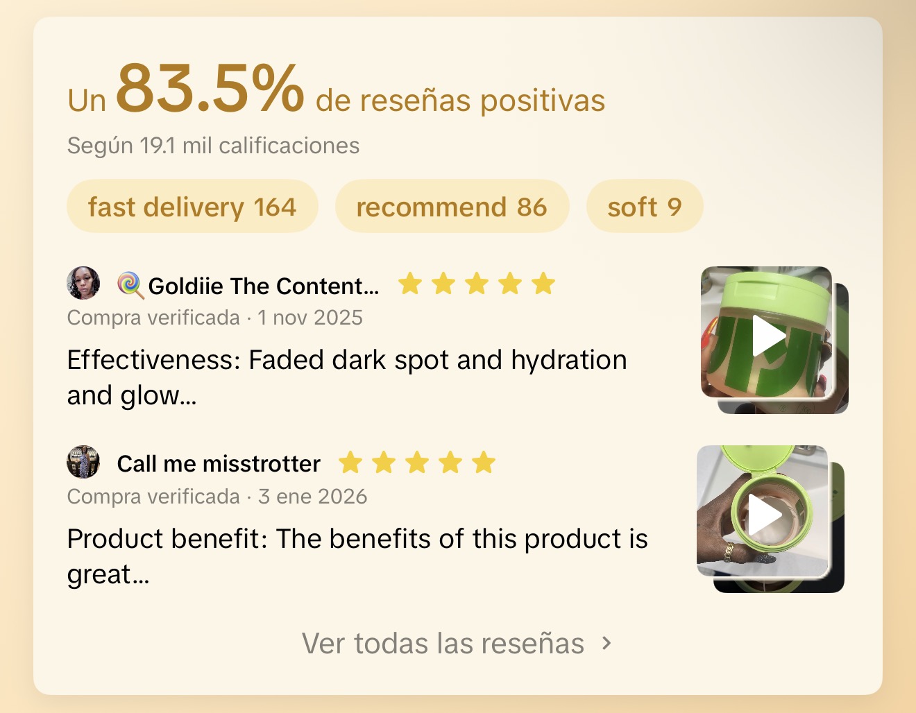 83.5% positive reviews from verified buyers
